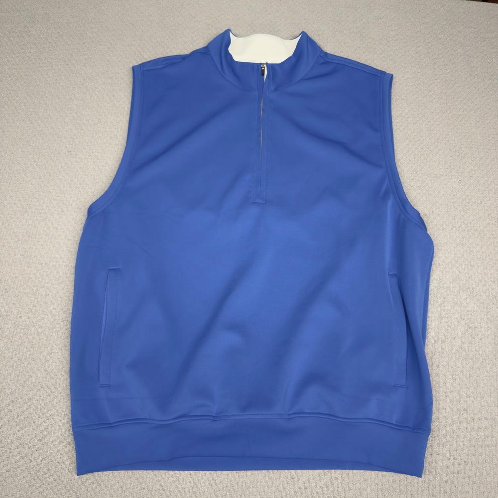 Donald Ross Vest Mens XL Blue Sleeveless 1/4 Zip Pullover Golf Performance Mock